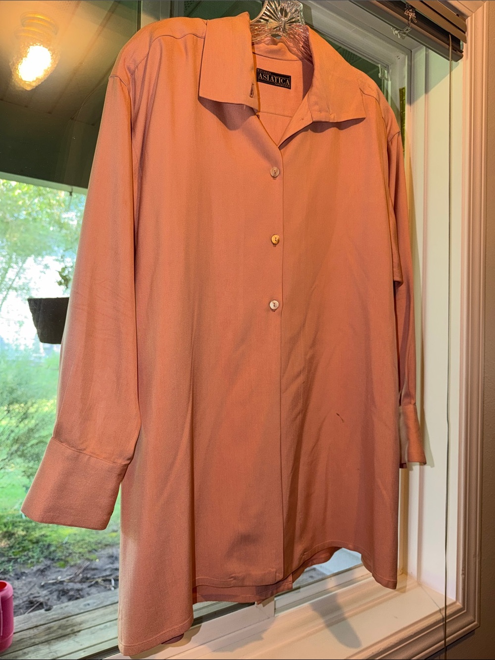 Women's Peach Button-Front Blouse